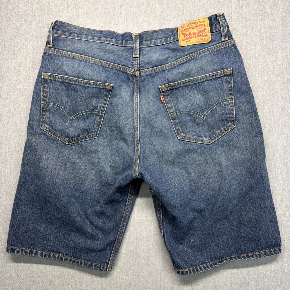 Levi's 569 Loose Fit Denim Shorts Blue Baggy Jorts Men's Size 36